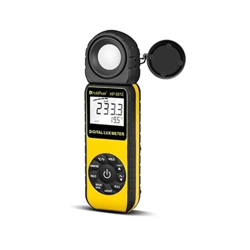 Luxmetro Misuratore di lumen Calibratore luce portatile con rilevatore girevole a 270°, misurazione 0,1~300.000 lux