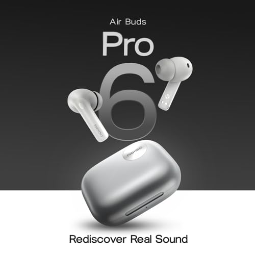 Image of Noise Air Buds Pro 6 in Ear Truly Wireless Earbuds with Hybrid ANC (up to 49dB), LHDC with 12.4mm Titanium Driver, 50H of Playtime, Google Fast Pair, BT v5.3(Nimbus Grey)