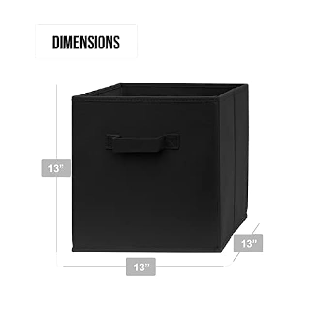 13 Inch Cube Storage Bins - 4 Pack - Large, Dual Handles, Foldable | 13x13 Fabric Bins for Organizing Closet, Clothes and Toys
