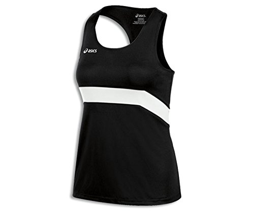 ASICS Womens Break Through Singlet, Black/White, Xx-Large