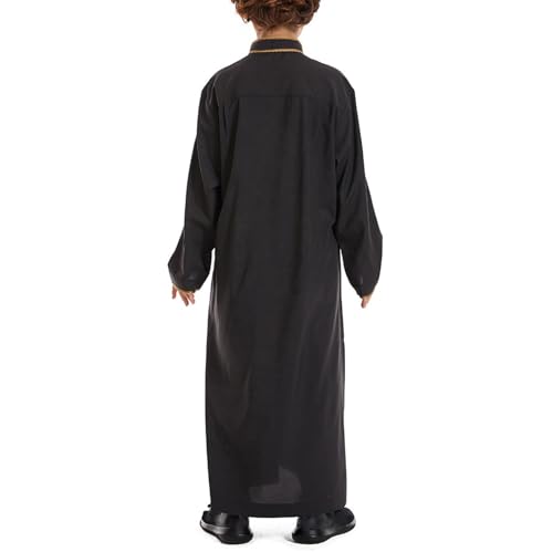 Muslim Thobe for Boys Muslim Dress Long Sleeve Kaftan Arabic Islamic Prayer Dress Kids Ramadan Eid Outfit Dubai 𝐑obe3
