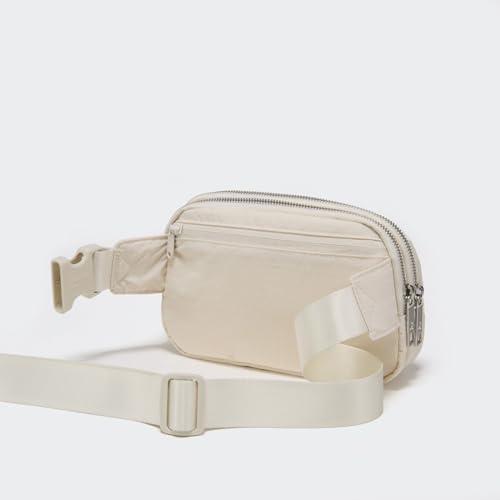 Image of Pander Everywhere Belt Bag for Women, 5 Zipper Pockets Nylon Crossbody Fanny Pack Purse (White Opal)