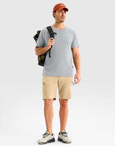 Image of Pudolla Men's Rashguard Swim Shirts Short Sleeve UPF 50+ Sun Protection SPF Quick Dry Lightweight Water Fishing Beach Shirt