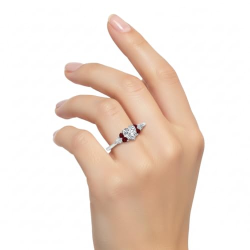 Image of Choose Your Gemstone Graduated Channel Setting Diamond CZ Wedding Sterling Silver Heart Shape Wedding Engagement Birthstone Stackable Ring Size US 4 to 12