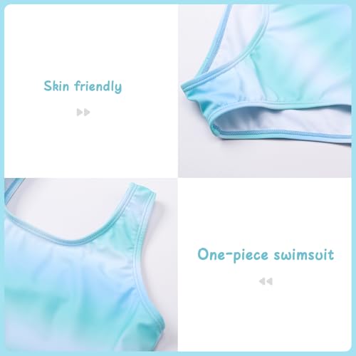 Image of Girls One Piece Swimsuit Quick Dry Swimwear Beach Bathing Suit for 3-18 Years