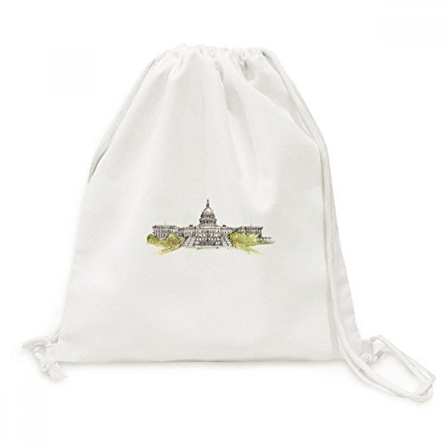 Sac cordon voyage motif USA en toile robuste idéal pour vos excursions