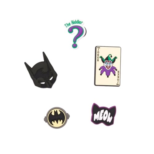 Image of Crocs Unisex's Jibbitz Shoe DC Superhero and Batman Multi Pack, Charms Characters, 5 Pack
