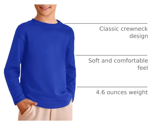 Image of Haloumoning Kids Boys Long Sleeve Crewneck T-Shirts Tee Tops 5-14 Years