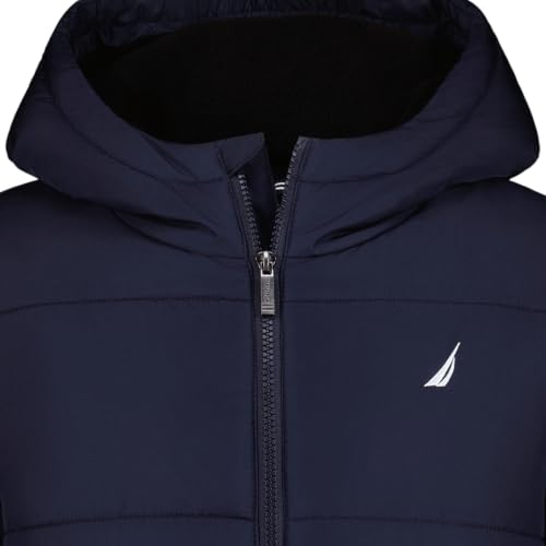 Image of Nautica Boys' Heavyweight Hooded Bubble Jacket With Polar Fleece Lining