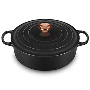 Le Creuset Signature 6.75-quart Round Wide Dutch Oven with Copper Knob (Licorice)