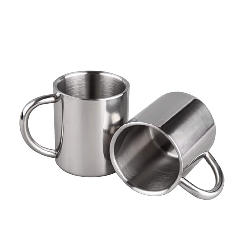 IMEEA Small Espresso Mug 7.5oz Double Wall Stainless Steel Set of 2