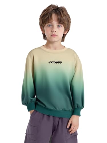 Boys Girls Gradient Color Hoodie Long Sleeve Crewneck Sweatshirt Comfortable Pullover Top