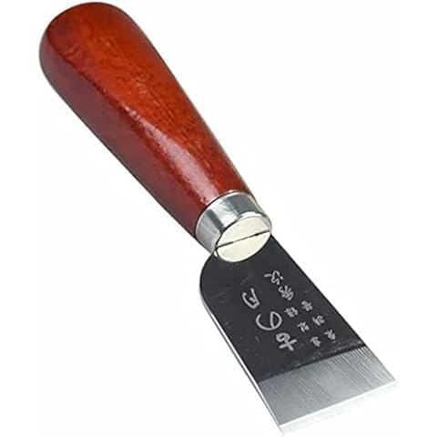 DUJISO Leather Knife Cutting Knife Edging Knife with Wooden Handle Leather Working Knife for DIY Leathercraft Cutting Cover