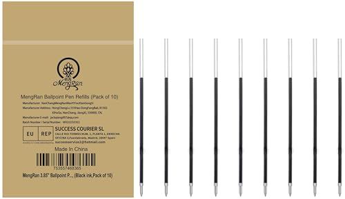 MengRan 3.85'' Ballpoint Ink Pen Refills for Click Pens, 1 mm Medium...