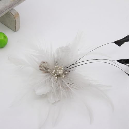 Image of Multi-function Feather Flower Brooch Pins & Hair Clips for Women Girls Corsage Brooch Party Ceremony Accessories Dance Banquet Pins Headdress