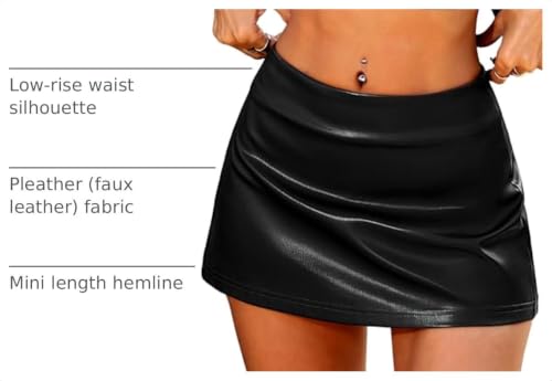 ELLEVEN Low-Rise Leather Skort