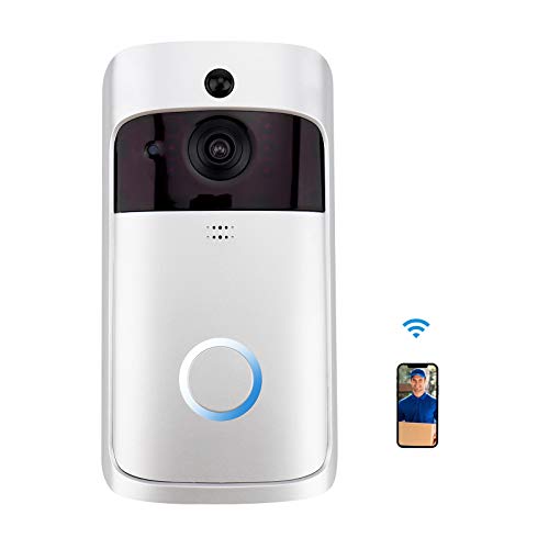 Timbre Inalámbrico Para Exterior Impermeable, Timbre Impermeable WIFI Vídeo HD 1080P IP66 a Prueba de Agua Autoinstalación simple gran angular