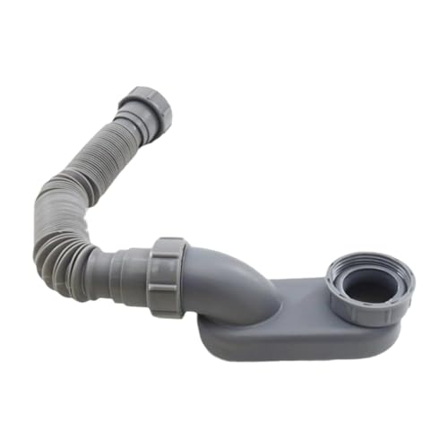 SiaBiced Siphon Flexible Baignoire Tuyau Drain Tubulaire Raccordement Facile Installation Pratique Matériau PP Convient Lavabo