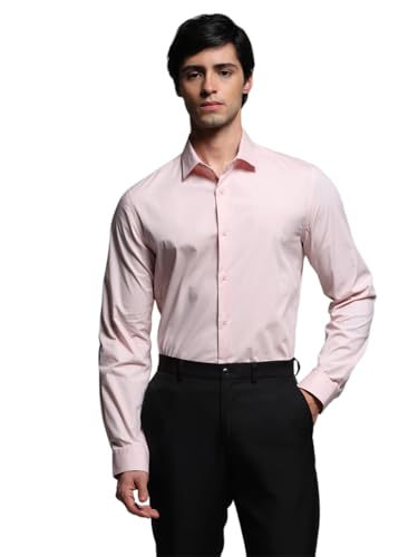 Image of Jack & Jones Men's Spread Collar Solid Cotton Slim Fit Casual Shirt