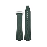 VDFNGFD Compatibile con LONGINES CONQUEST L3.830.4.52.9/L3.835..02..377..96.6 CINTURINO IN GOMMA IDRODINAMICA(DEEP GREEN,17mm)