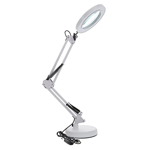 SHINEOFI 1Juego Lupa LED con Pedestal Multifuncional Regulable para Belleza y Manualidades Iluminación Multiángulo y Portátil