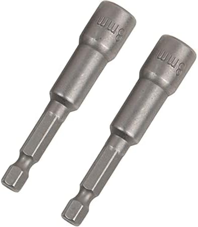AJ Timber - 2 Pack 8mm 1/4" Quick-Change Hex Magnetic Nut Driver Drill Bit, 65mm Length