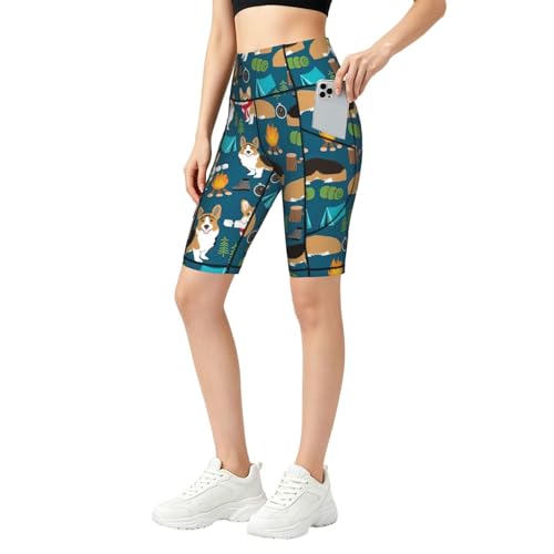 Legging imprimé corgi taille haute pour femme - Pantalon de yoga doux