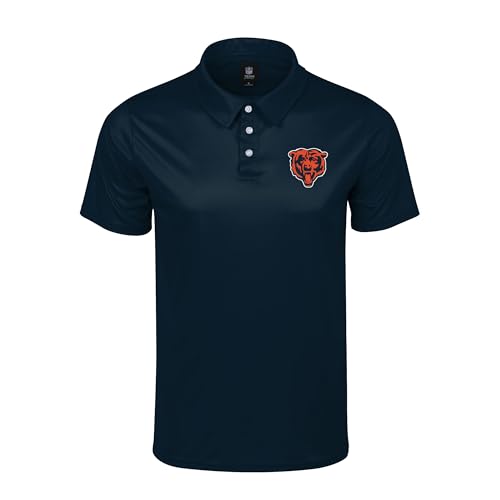 FOCO NFL Polo de Rendimiento para Hombre con Logo Oficial del Equipo de Fútbol Americano y Manga Corta