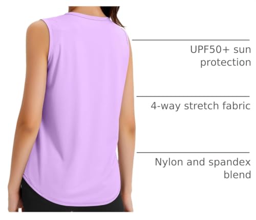 Image of JOCMIC Girls Tank Tops Quick Dry Athletic Sleeveless Shirts UPF50+