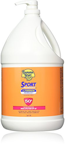 Banana Boat Sport Performance Broad Spectrum Sunscreen Lotion with Powerstay Technology, SPF 50, 1 Gallon Pump Bottle