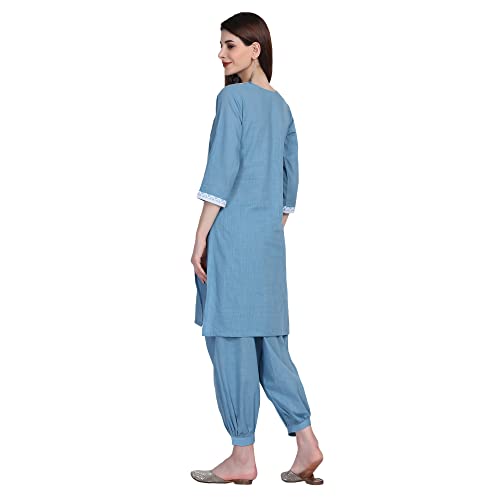 Image of Women Kurti Set With Salwar | Cotton Short Kurta