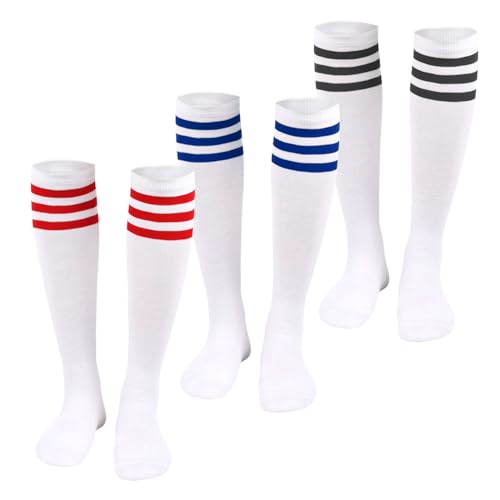 Chaussettes De Noël À Rayures Sur Les Genoux Pour Femmes