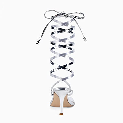 Womens Strappy Lace Up Heels Sandals Square Open Toe Flip Flops Criss Cross High Heels Summer Dress Party Shoe #TOP2