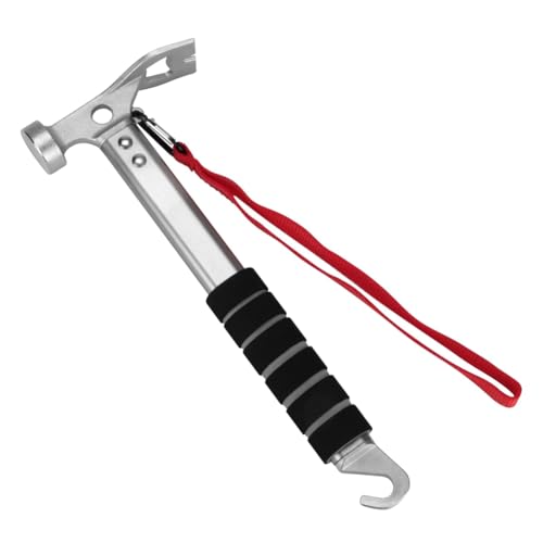 Puthernm Martillo de Camping de Aluminio, Martillo de Funcional con Extractor, Mazo de Ligero para Camping y Senderismo.
