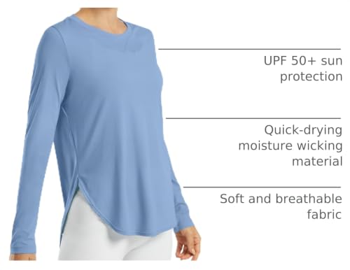 Image of G4Free Lightbreeze Womens UPF 50+ Long Sleeve Workout Tops Quick Dry UV Sun Shirt Running Gym Hiking Yoga Casual Lightweight