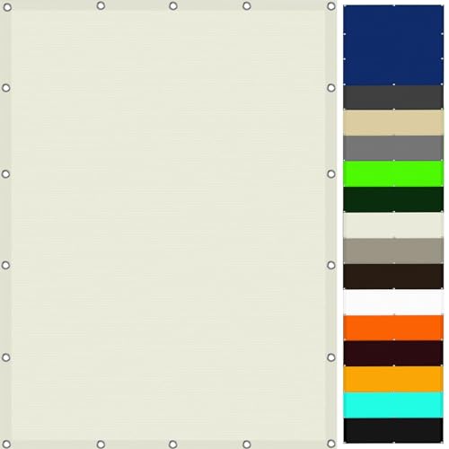 Voile d'ombrage imperméable et anti-UV blanc chaud avec oeillets de fixation