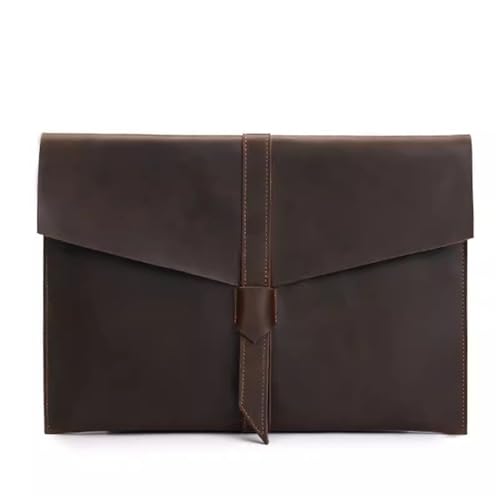 レザー書類ケース, PUレザー 書類ホルダー 封筒型オーガナイザー 大容量 ブラウン/コーヒー 34x25cm(Coffee)