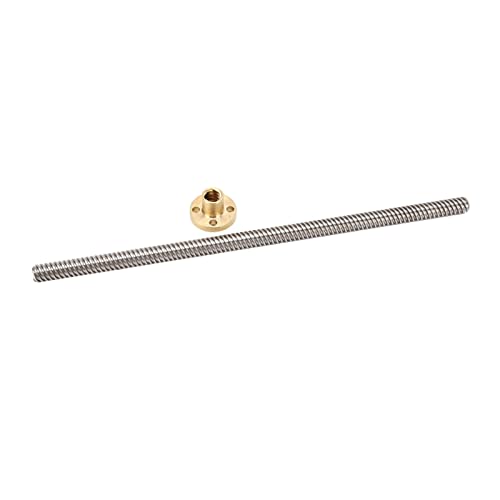 ANKROYU 5PCS T8 Lead Screw, Stainless Steel Screw with Brass Nut, Low Noise Nut Linear Screw, Linear Motion Screw Rod for Engineering Machinery