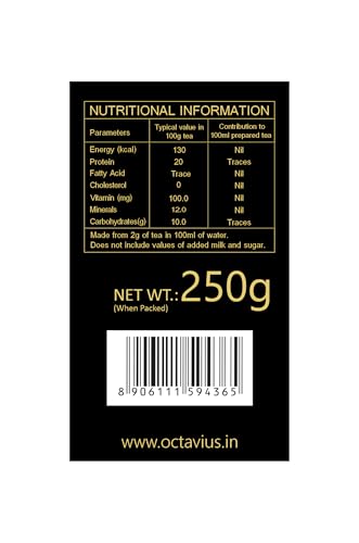 Image of Octavius Premium Assam Tea - 250 Gms (125 Cups) | Extra Strong | Black Tea | Kadak Chai Patti