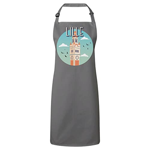 Tablier cuisine gris Lille Le Clocher antitache pour cuisiner proprement sans salir vos habits