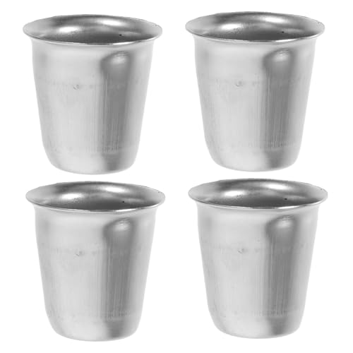 KICHOUSE 4Pcs Stainless Steel Altar Water Cup Elegant Judaica Goblet for Religious Ceremonies Sturdy Design for Weddings Communion and Gatherings Versatile Use for Beverages