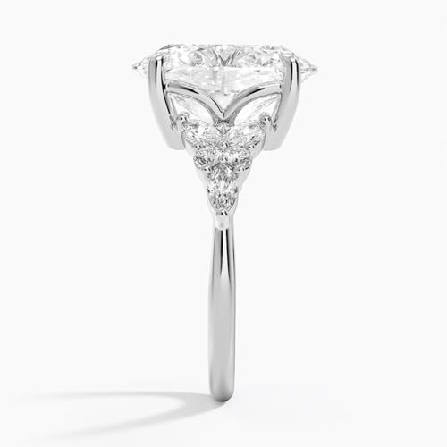 Moissanite Engagement Ring for Women, 1 CT-5 CT, Nature-Inspired Halo, 925 Sterling Silver or 10K/14K/18K Solid Gold, Bridal Wedding Anniversary Ring Set3