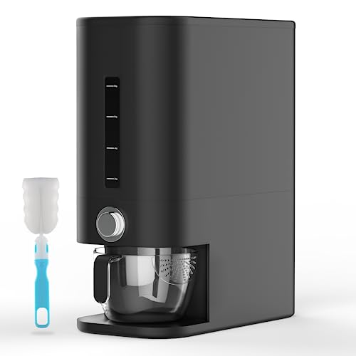 25lb Rice Dispenser - Air Tight Grain & Rice Container With Smart Quantity Dispense, Measuring Cup