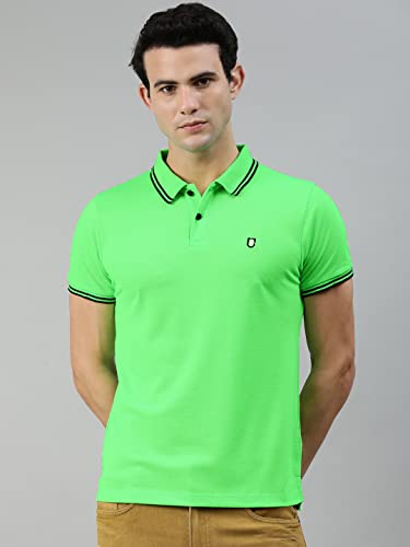 Image of Urbano Fashion Men's Solid Slim Fit Half Sleeve Cotton Polo T-Shirt