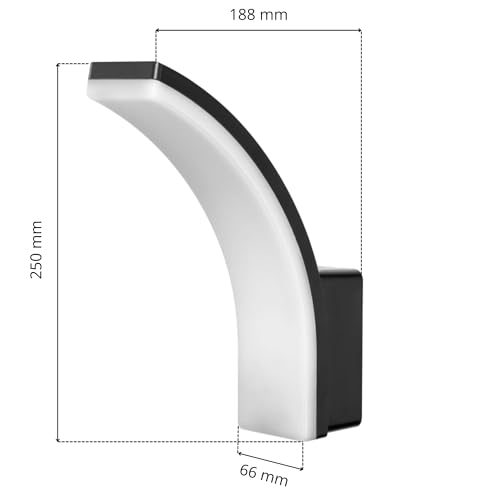 Aplique Pared Exterior LED 20W Foco de Jardín Negro 4000K IP65 4