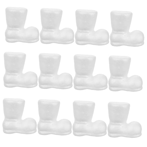 Milisten 12pcs Mini Santa Foam Christmas Boots Diy Foam Holiday Decorations for Christmas Craft Supplies Photography Props