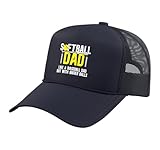 Funny Softball Dad of A Softball Player Father Trucker Hat with Adjustable Mesh Back, Navy Blue