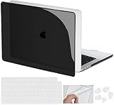 MOCA Compatible with MacBook Pro 14 inch Case 2024 2023 2022 2021 M4 M3 M2 M1 Pro Max A3112 A3185 A3401 A2918 A2992 A2779 A2442, Plastic Hard Shell&Keyboard Cover (Crystal Black)