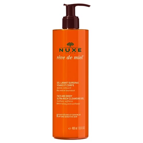 NUXE Rêve de Miel Ultra-Rich Cleansing Gel, Gentle Face & Body Wash, For Dry & Sensitive Skin, Cleanses Without Drying, With Honey & Botanical Ingredients