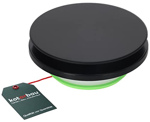 KOTARBAU® Round Disc Valve for Pipe Connection Diameter 125 mm Black Anemostat Exhaust Plate Valve Ventilation Grille Ceiling Valve Plastic Ceiling Diffuser Exhaust Air Ventilation Valves Cover Exit